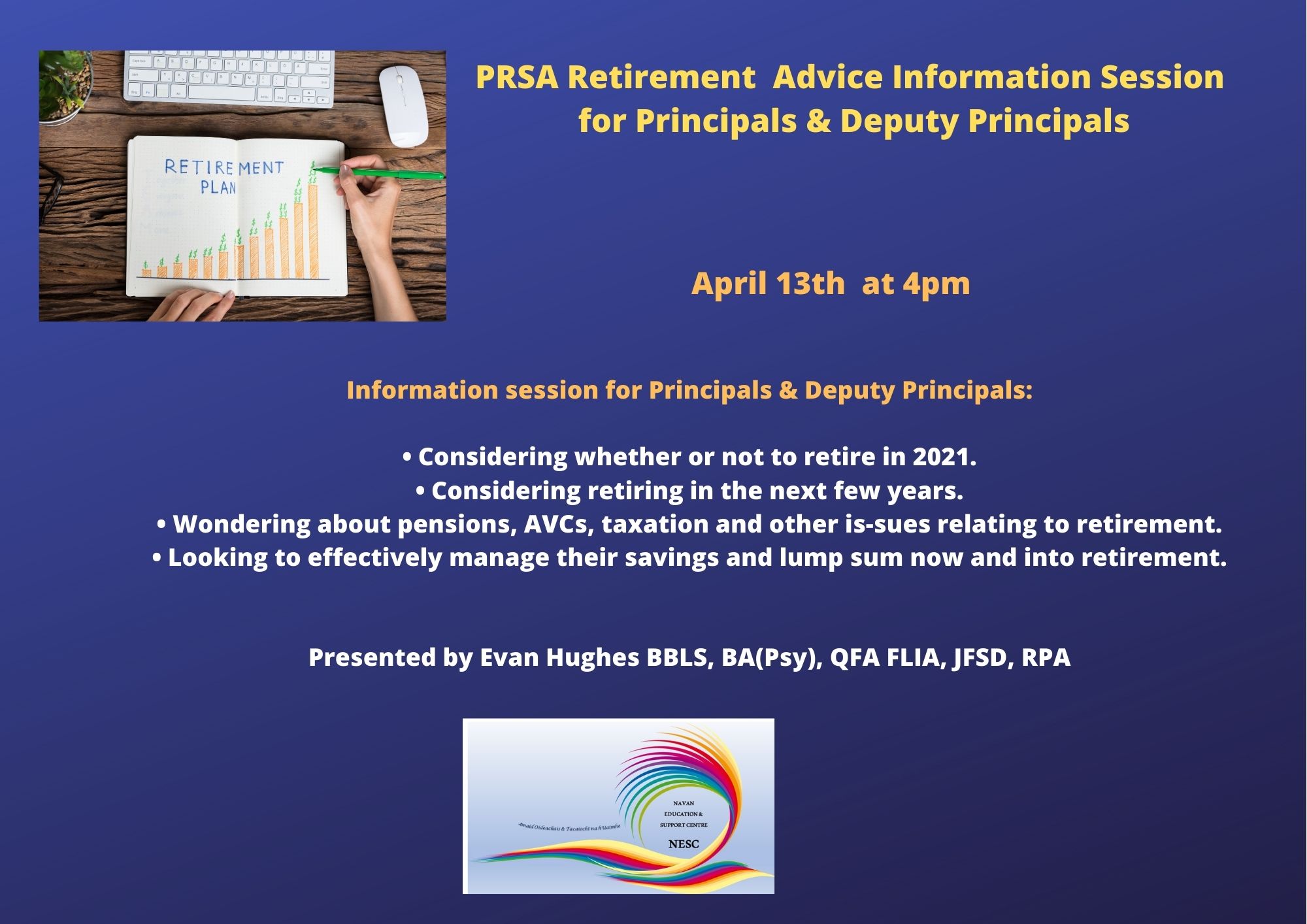 SP12321 Retirement Advice Information Session for PrincipalsPost