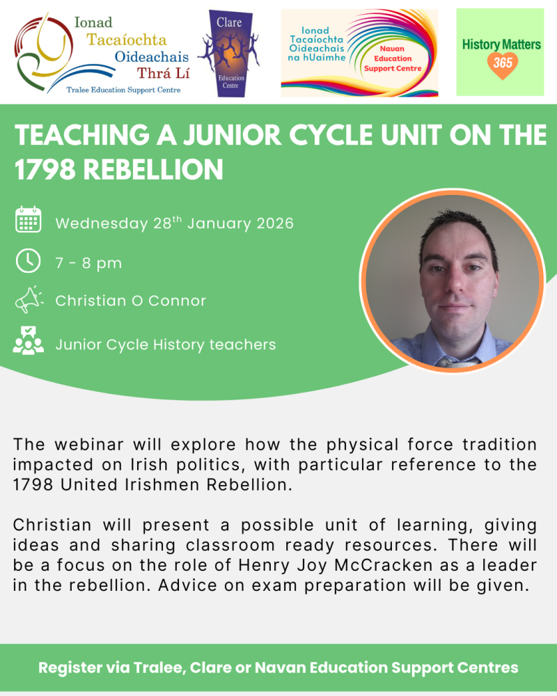 SP26-33 Teaching a Junior Cycle Unit on the 1798 Rebellion