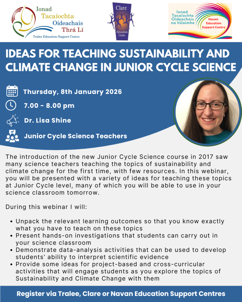 SP26-25 Ideas for Teaching Sustainability and Climate Change in Junior Cycle Science