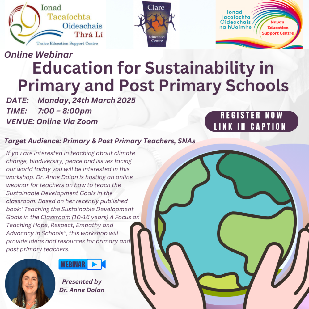 SP25-133 Education for Sustainability in Primary and Post Primary Schools 