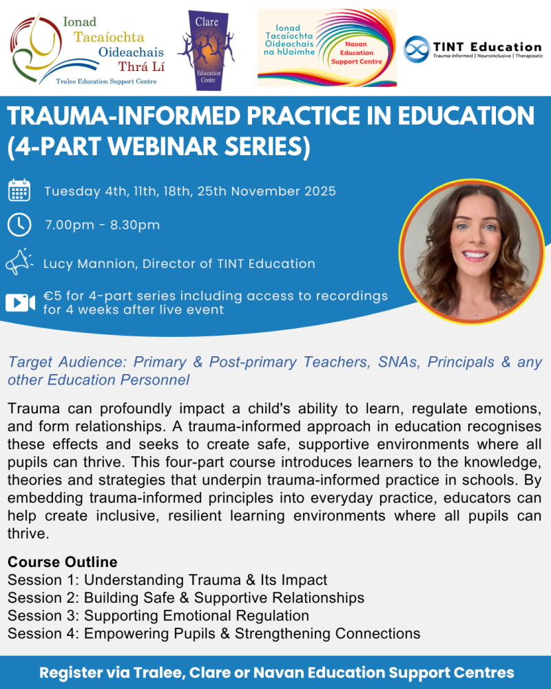 AUT25-134 Trauma-Informed Practice in Education (4-Part Webinar Series)