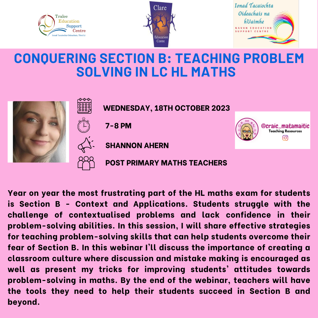 AUT23-118 Conquering Section B: Teaching Problem Solving in LC HL Maths