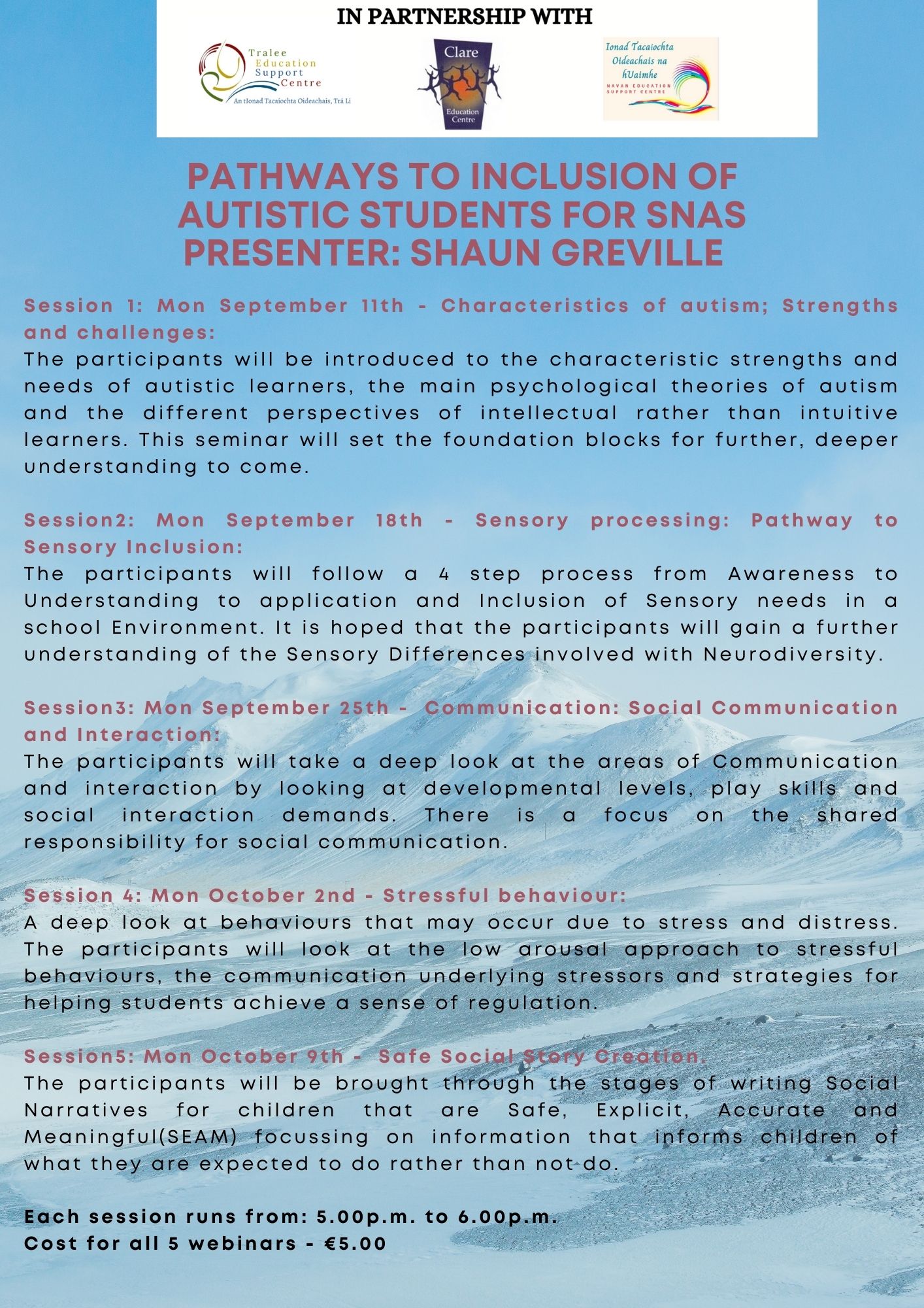 AUT23-111 5 week Pathways to Inclusion of Autistic Students for SNAs