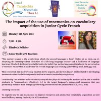 SP24-077 The impact of the use of mnemonics on vocabulary acquisition in Junior Cycle French