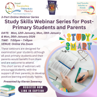 SP26-01 Study Skills Webinar Series for Post-Primary Students and Parents