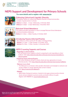 PRIMARY NEPS WEBINARS FROM 15th October - 5th November (TERM 1)