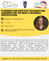 AUT25-135 Planning for Effective Teaching and Learning for the New LC Business Specification 